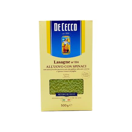 Picture of De Cecco Lasagne Sheets All'Uovo/Egg With Spinach (500g)