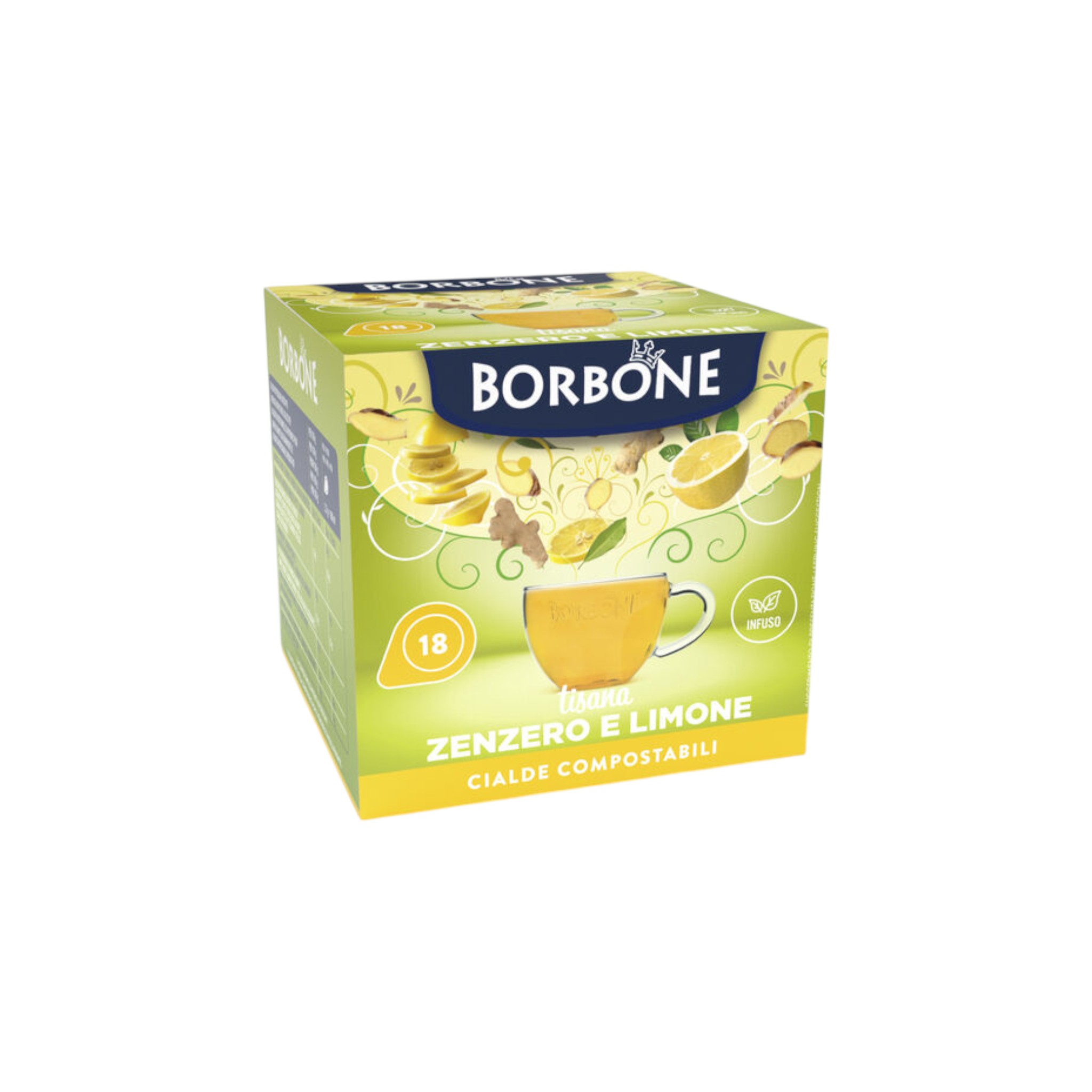 Picture of Caffè Borbone Ginger & Lemon Herbal Tea Compostable Pods 18 Pack